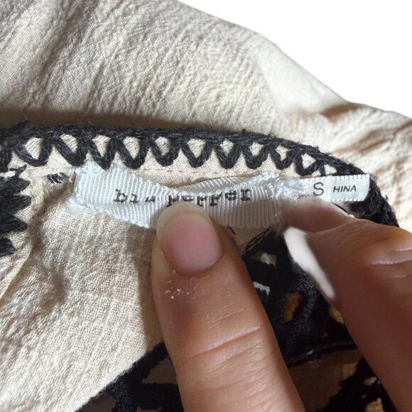 Blu Pepper beige tassel embroidered tank top Small - Picture 4 of 7